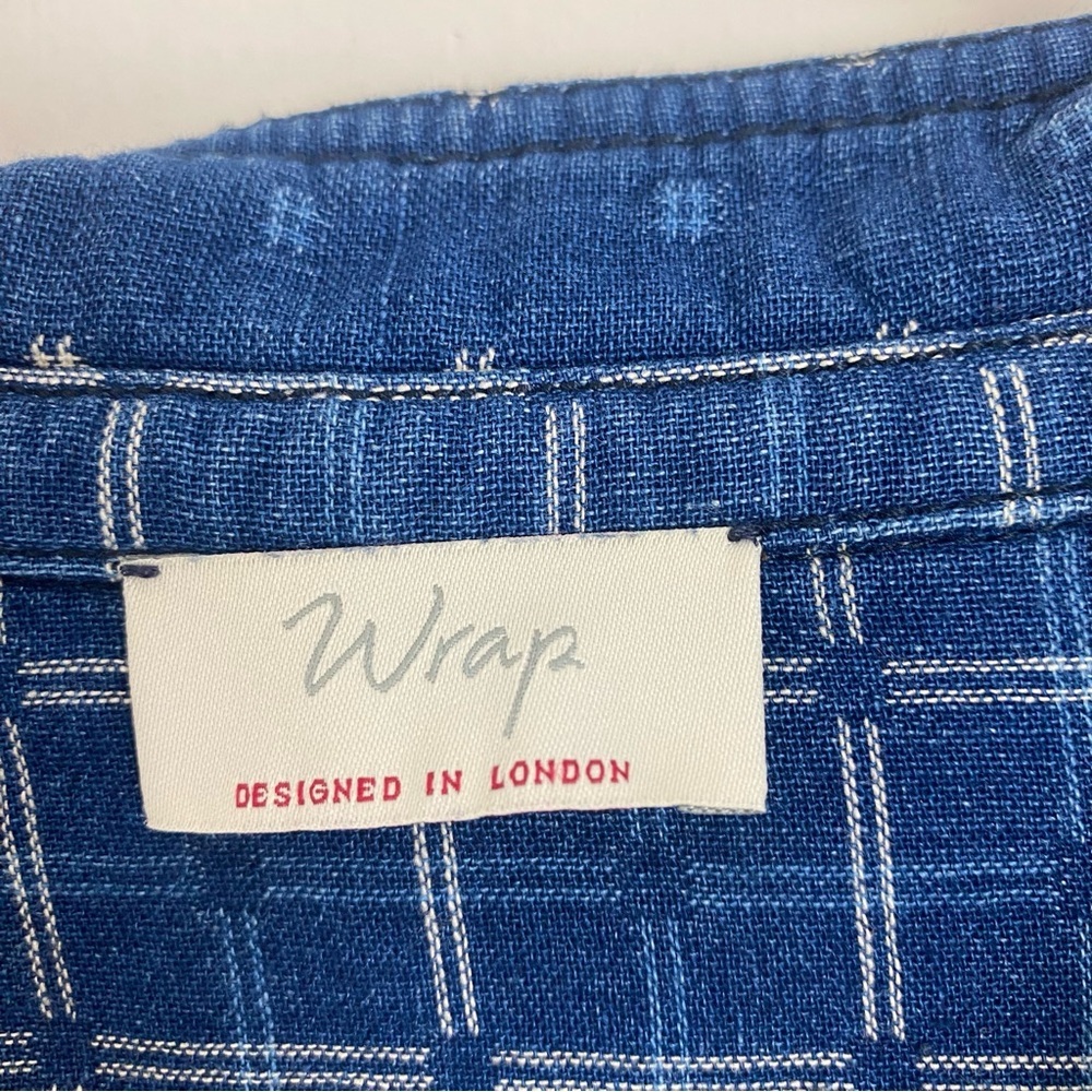 Anthropologie Wrap London Blue Button Down Denim Shirt - Picture 7 of 7